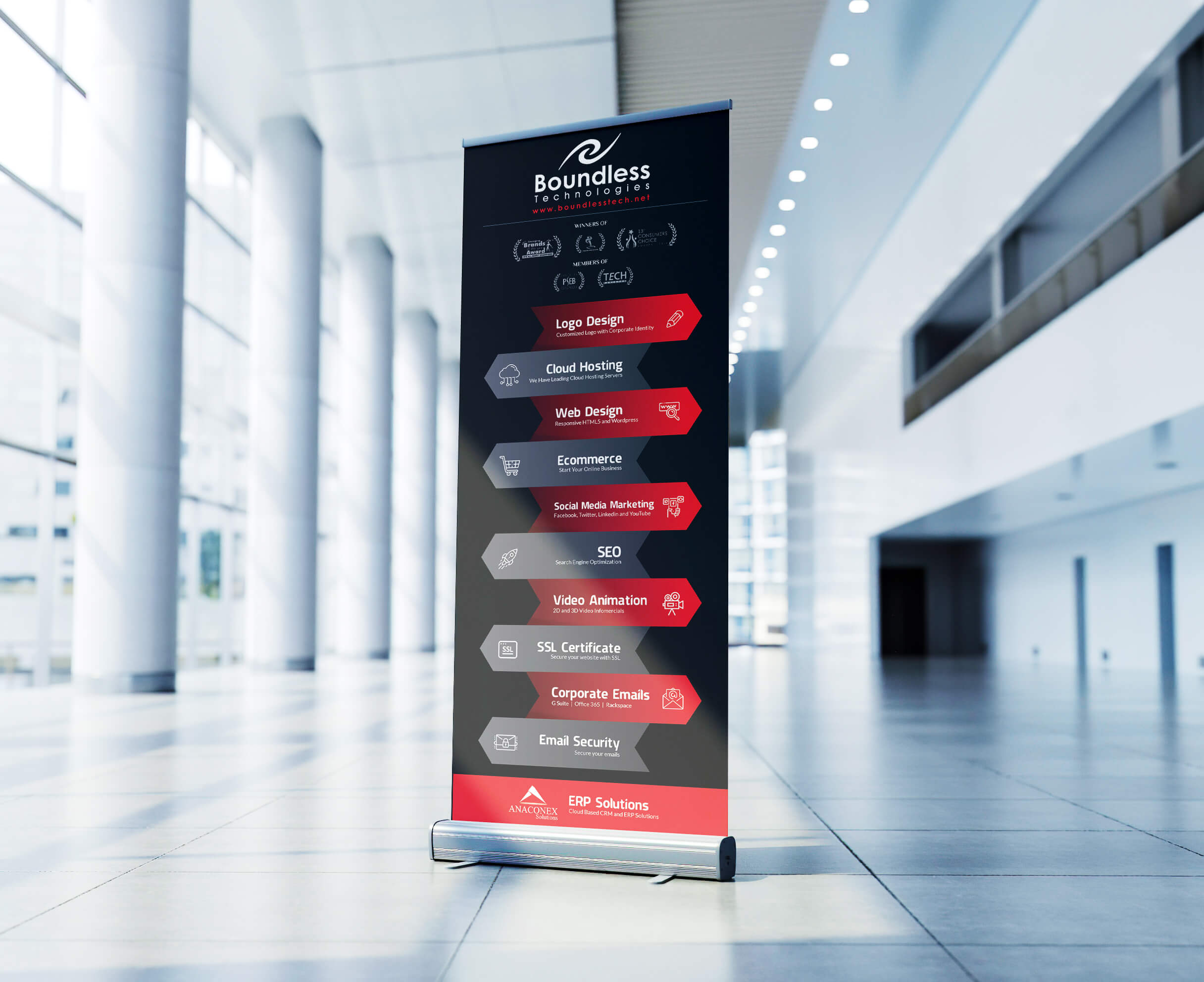 Boundless Technologies standee design