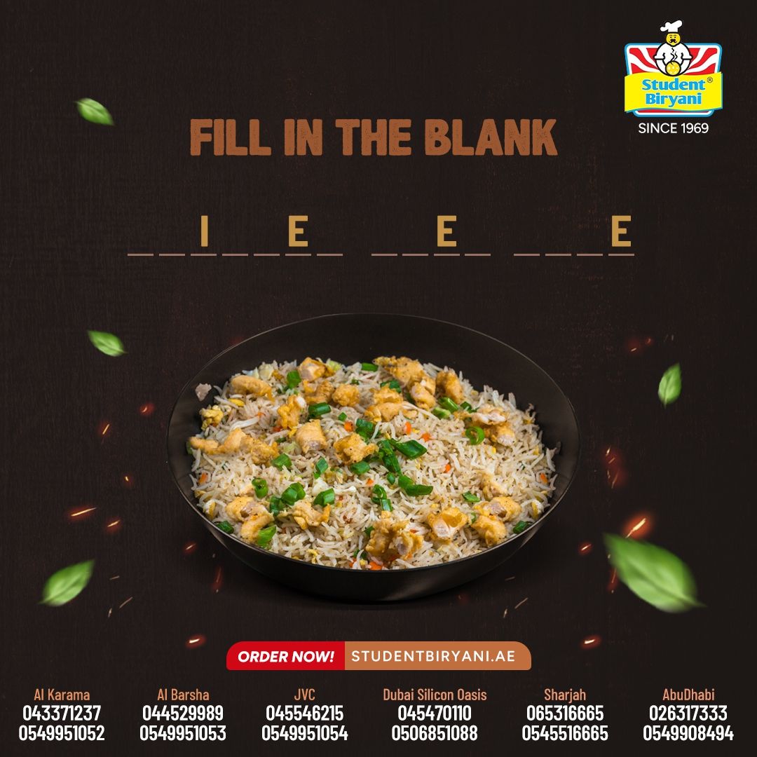 Student Biryani campaign post