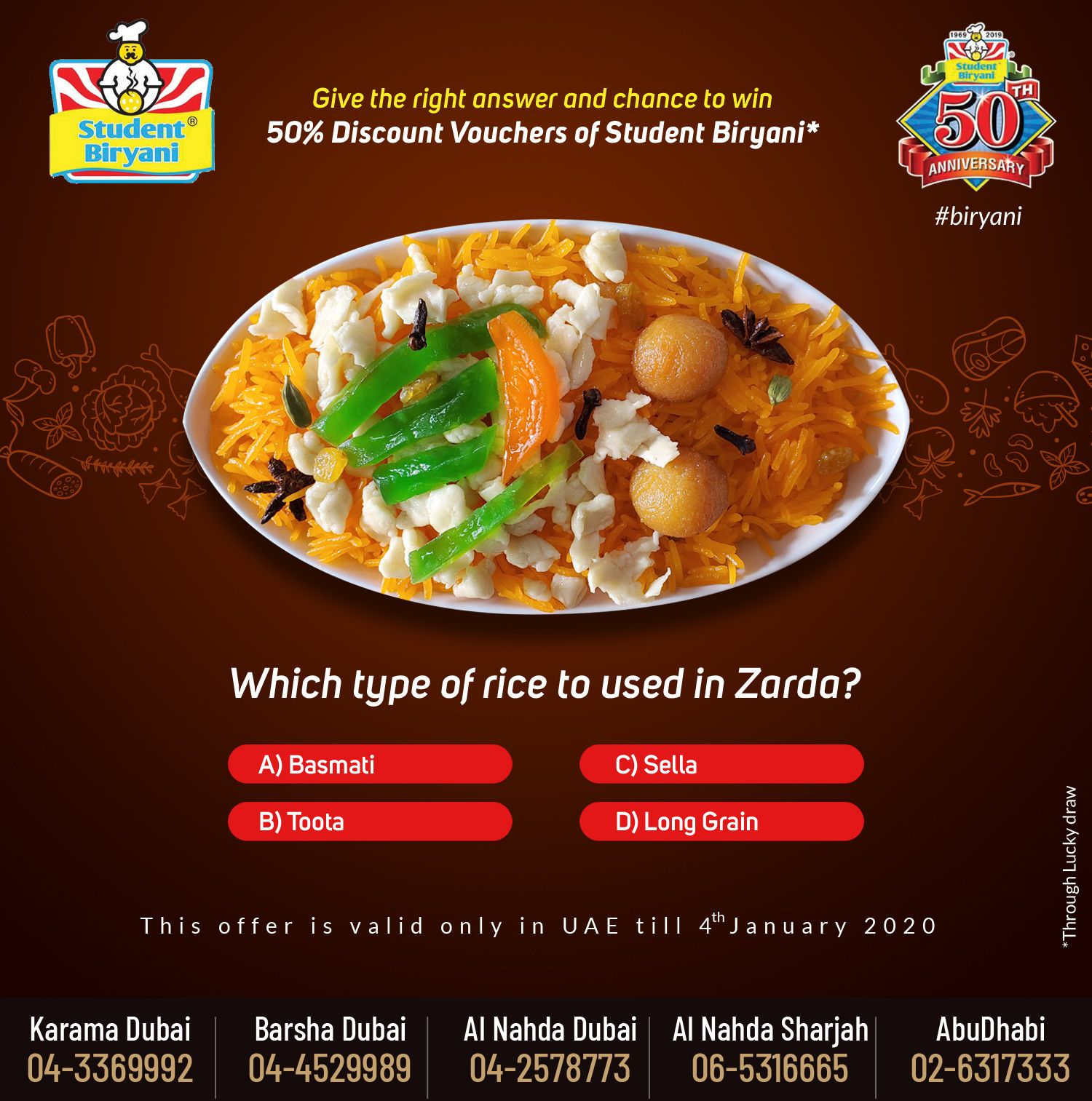 Student Biryani campaign post