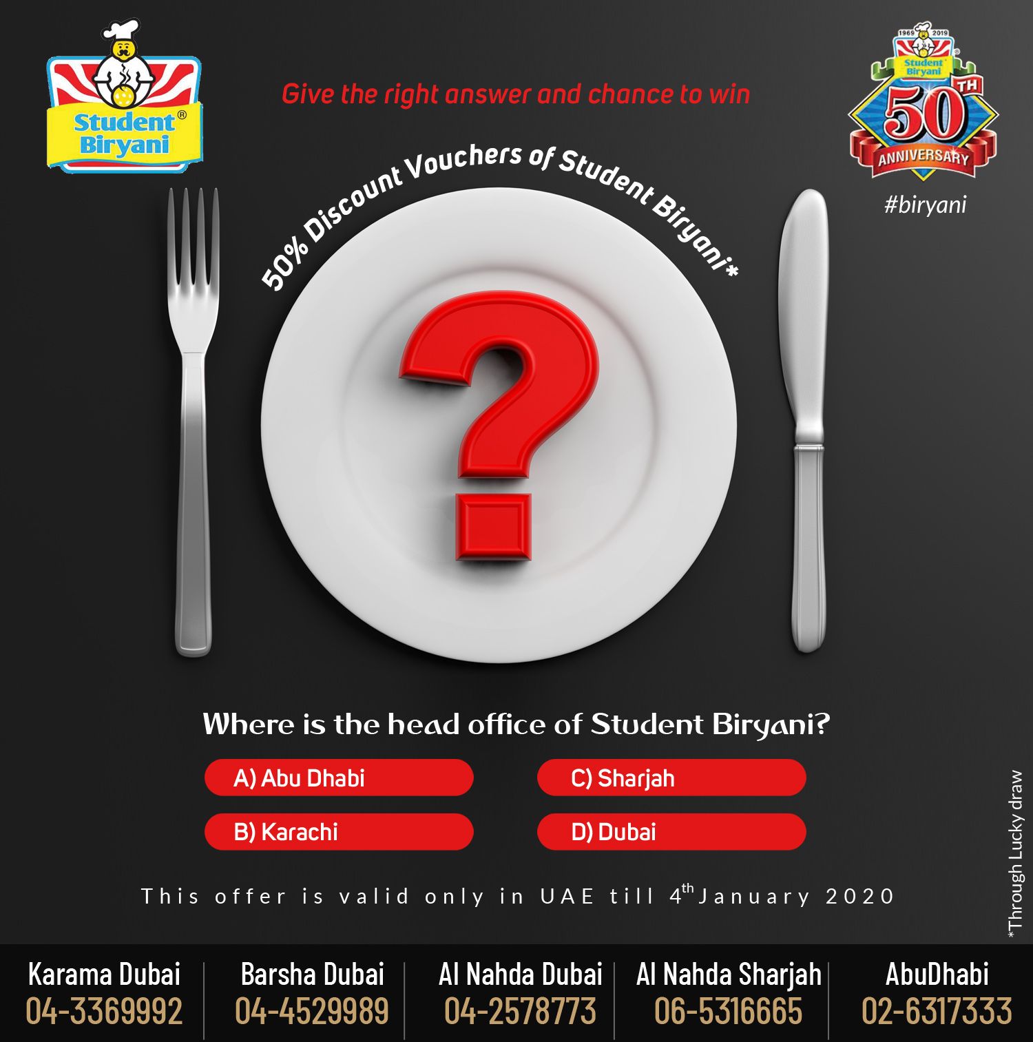 Student Biryani campaign post