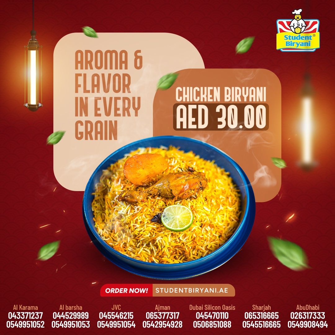 Student Biryani campaign post