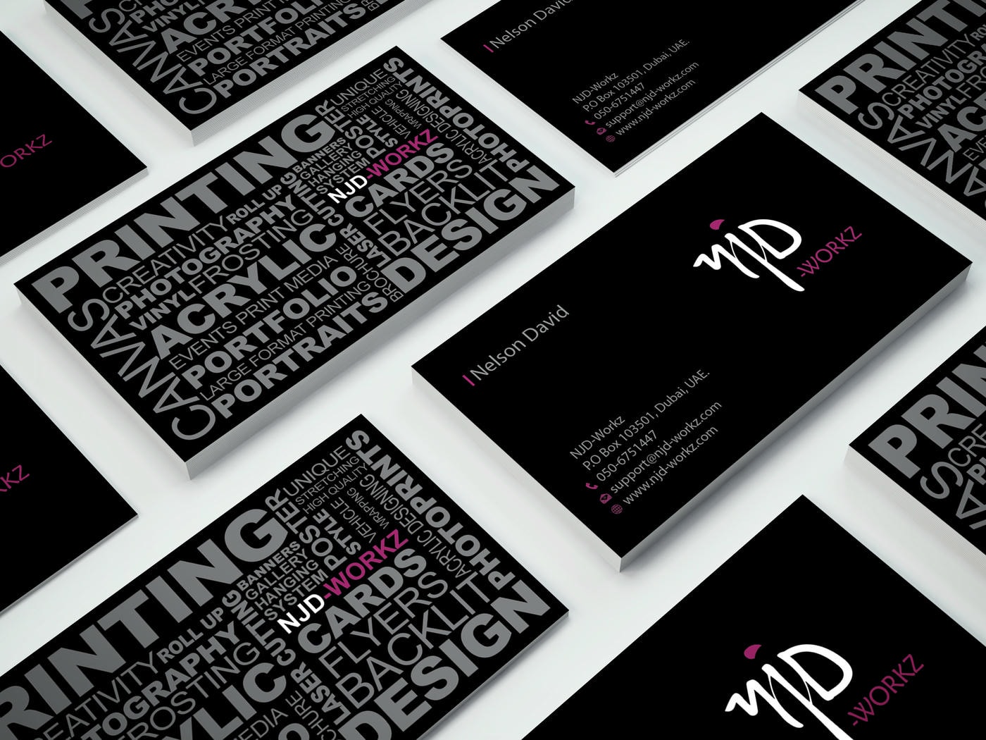 Visiting cards work